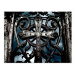 Celtic cross in heart Cemetery crypt door Postcards