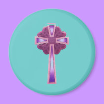 Celtic Cross in purple - magnet by Horseshoes3 Celtic Cross in purple - magnet