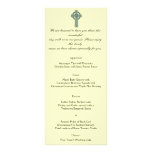 Celtic Cross in Teal and Ivory Wedding Menu Personalized Rack Card