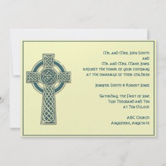 Celtic Cross in Teal and Mythic Ivory invitation