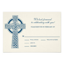 Celtic Cross RVSP Card Custom Invites