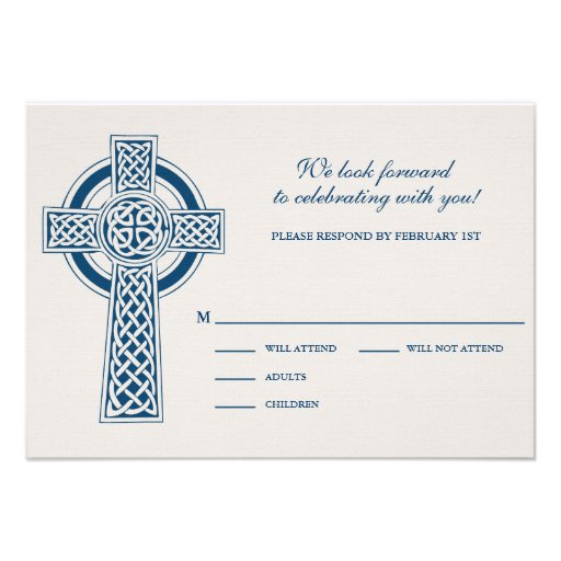 Celtic Cross RVSP Card Invitation