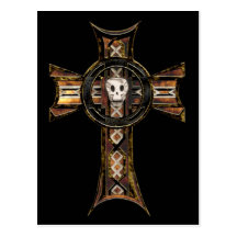 Celtic Cross & Skull (Gold) Postcards