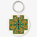 Celtic cross- snakes colors keychains