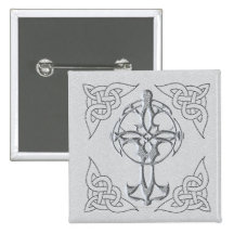 Celtic Cross Squar Button