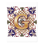 Celtic Design Letter G Post Card