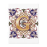 Celtic Design Letter G Post Card
