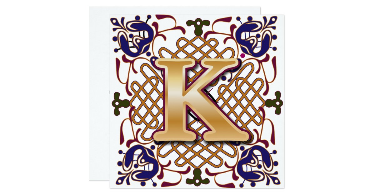 Celtic Design Letter K Card | Zazzle