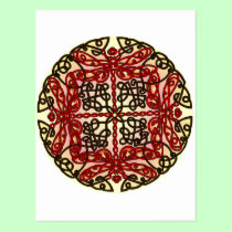 Celtic Dragonflies Red postcards