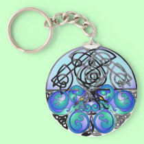 Celtic Dragons Black-Blue Smoke keychains