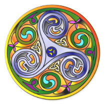 Celtic Fall Mandala Round Sticker