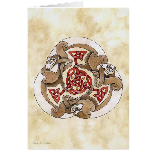 Celtic Ferret Triskel Greeting Card