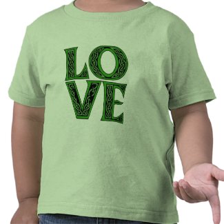 Celtic Font LOVE shirt