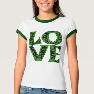 Celtic Font LOVE Tshirts by greenbaby