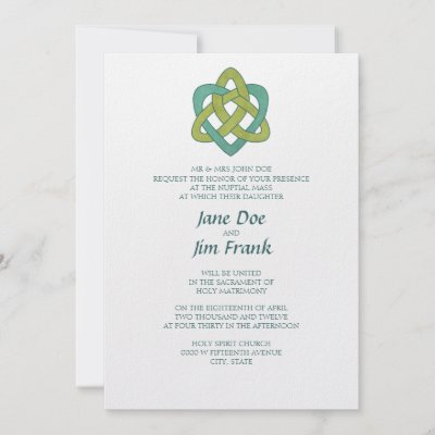 Catholic Wedding Cards on Classy Formal Invitation To A Catholic Wedding With A Simple Celtic