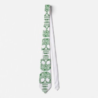 Celtic Gaelic Irish Elements Skull Montage Tie tie