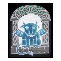 Celtic Gargoyle negative print by haidabeaver Celtic Gargoyle negative print