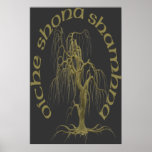 Celtic Ghost Tree Poster Print (Gaelic)