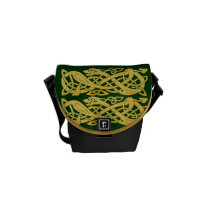 Celtic Gold Snakes on Dark Green Mini Messenger Messenger Bags at  Zazzle