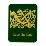 Celtic Golden Snake Green Save The Date Magnet at Zazzle