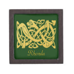 Celtic Golden Snake on Dark Green Gift Box Premium Keepsake Boxes at Zazzle