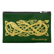 Celtic Golden Snake on Dark Green Travel Bag Travel Accessory  Bags at Zazzle