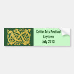 Celtic Golden Snake on Dark Green Wall or Auto Bumper Stickers at Zazzle