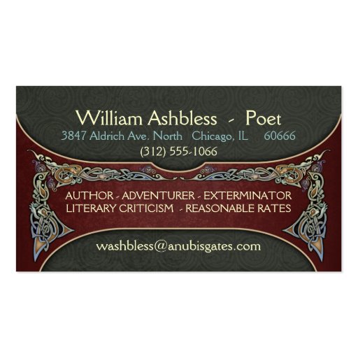 Celtic Gripping Beasts Business Cards