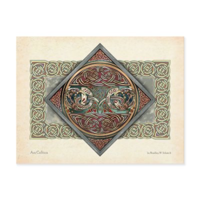 Celtic Gryphons Design Postcard by Ars_Celtica