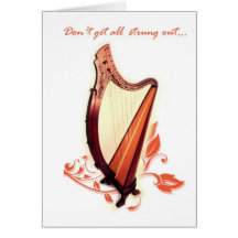 Celtic Harp Birthday Card