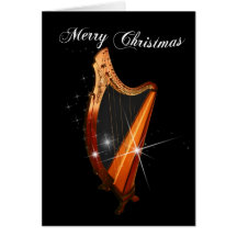 Celtic Harp Christmas Card
