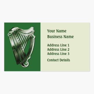 Celtic Harp Music Theme Bookmark or Business Card