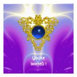 CELTIC HEART,  bright blue,purple violet Personalized Invites
