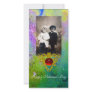 CELTIC HEART IN VIOLET,GREEN ,YELLOW GOLD SPARKLES PHOTO GREETING CARD