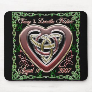 Celtic Heart Wedding/Anniversary Design Mousepad