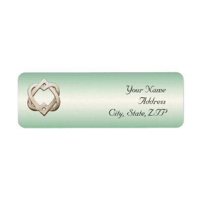 Celtic Hearts on Green Gradient Custom Return Address Label