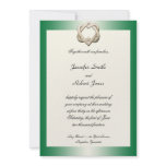 Celtic Hearts on Green Gradient Wedding Invitation
