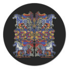 round_sticker - Celtic horses & birds stickers! Buy cool zoomorphic Celtic knotwork design stickers with an intertwining horses & birds design! These original Celtic art sticker sheets by Peggy von Burkleo show a Celtic horses & birds knotwork design, intricately interwoven. This cool zoomorphic Celtic horses & bird stickers are a fun Celtic gift idea! Don’t forget to take advantage of Beltain’s Zazzel shop’s multiple purchase discounts- The more cool Celtic art gifts you buy from Beltain’s Zazzel shop, the more you save! Looking for  more Celtic T-Shirts and gifts ? Then visit our main web site at Beltain celtic art gifts 