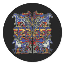 Celtic Horses & Birds Stickers, Black