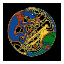 Celtic Hound and Bird Celtic Art Prints