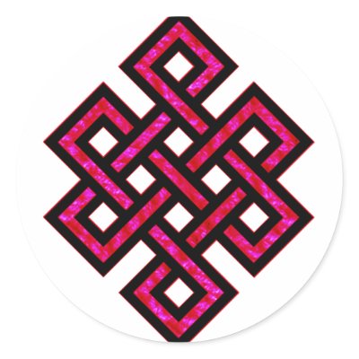 Celtic Knot 10 Red Round Stickers by fstasu60