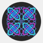 Celtic Knot 3 Black Round Sticker