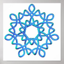 Celtic Knot 4 Blue Poster