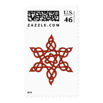 Celtic Knot 9 Red Postage Stamp