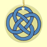 Celtic Knot, Blue and Yellow Ornament ornaments