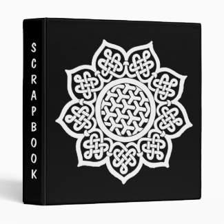 Celtic Knot Floral Design Black Scrapbook Binder