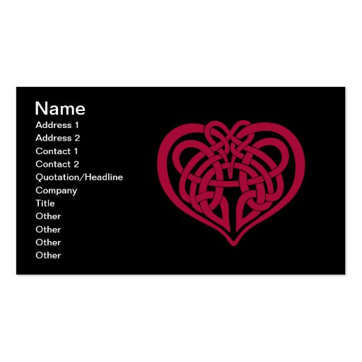 Celtic Knot heart Business Cards