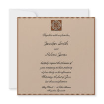 Celtic Knot in Cream and Rust Wedding Invitation