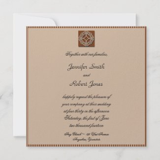 Celtic Knot in Cream and Rust Wedding Invitation invitation