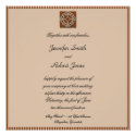 Celtic Knot in Cream and Rust Wedding Invitation